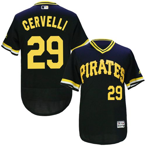 Pirates #29 Francisco Cervelli Black Flexbase Authentic Collection Cooperstown Stitched MLB Jersey - Click Image to Close